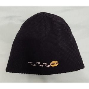 Vibram Beanie Black Embroidered Acrylic Knit Cap - Preowned, Unisex